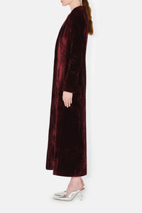 Sculpted Velvet Coat - Oxblood