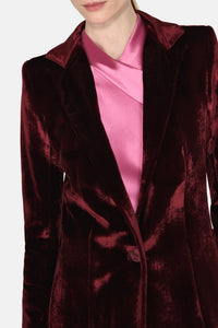 Sculpted Velvet Coat - Oxblood