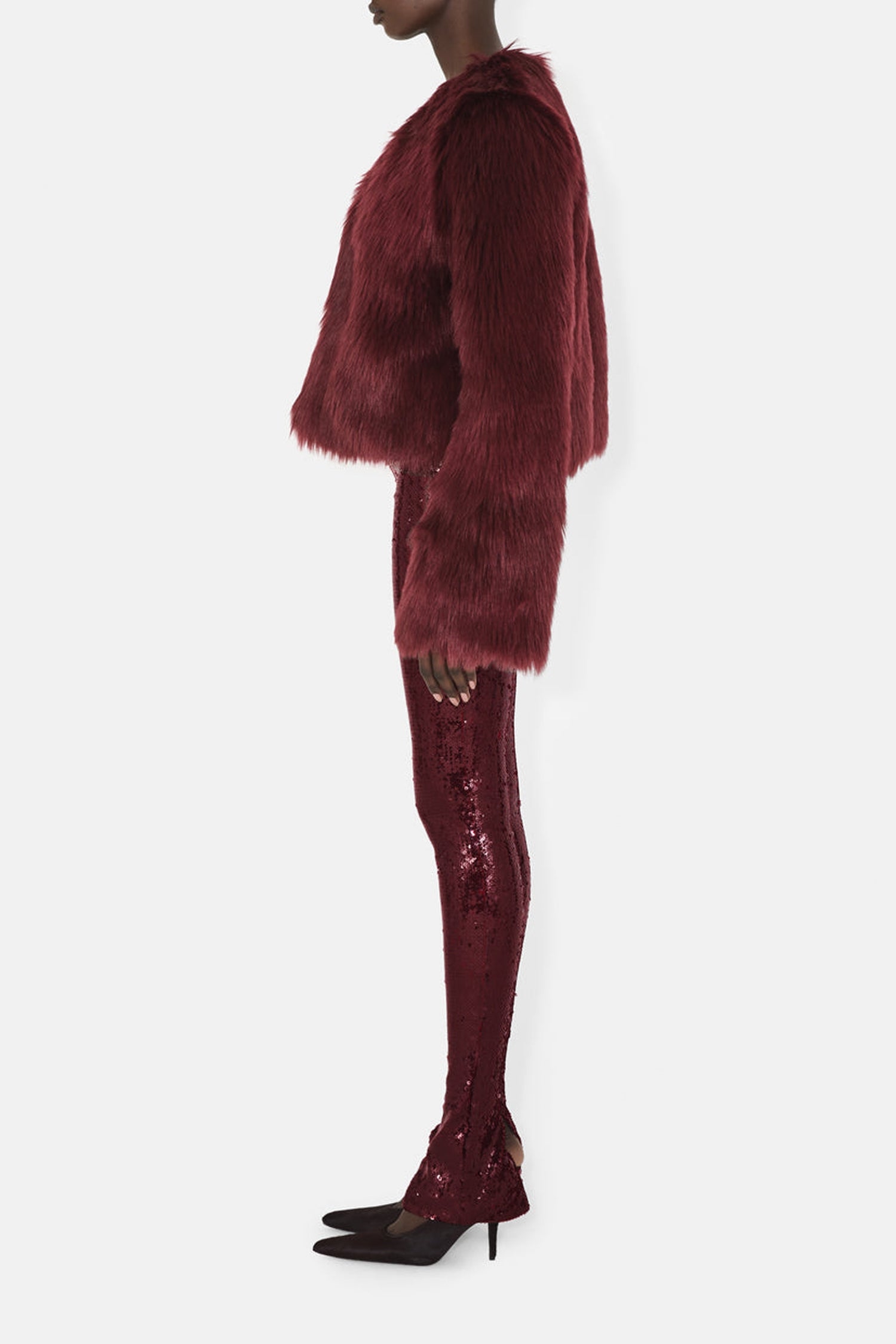Veste Manouchi à col v - Oxblood