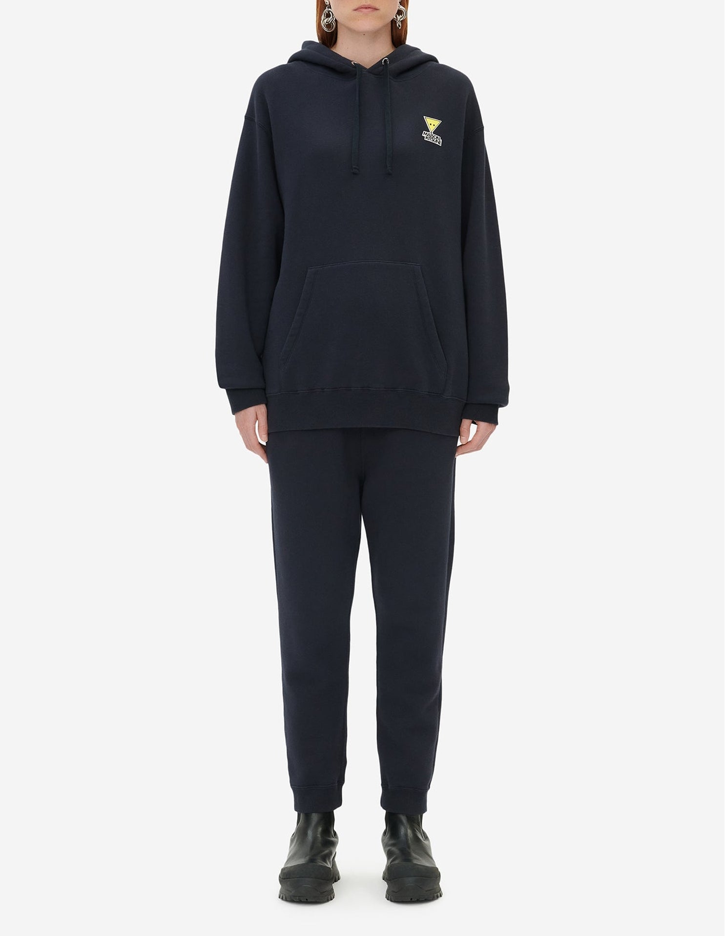 Sweat à capuche resserrable avec écusson - Dark Navy
