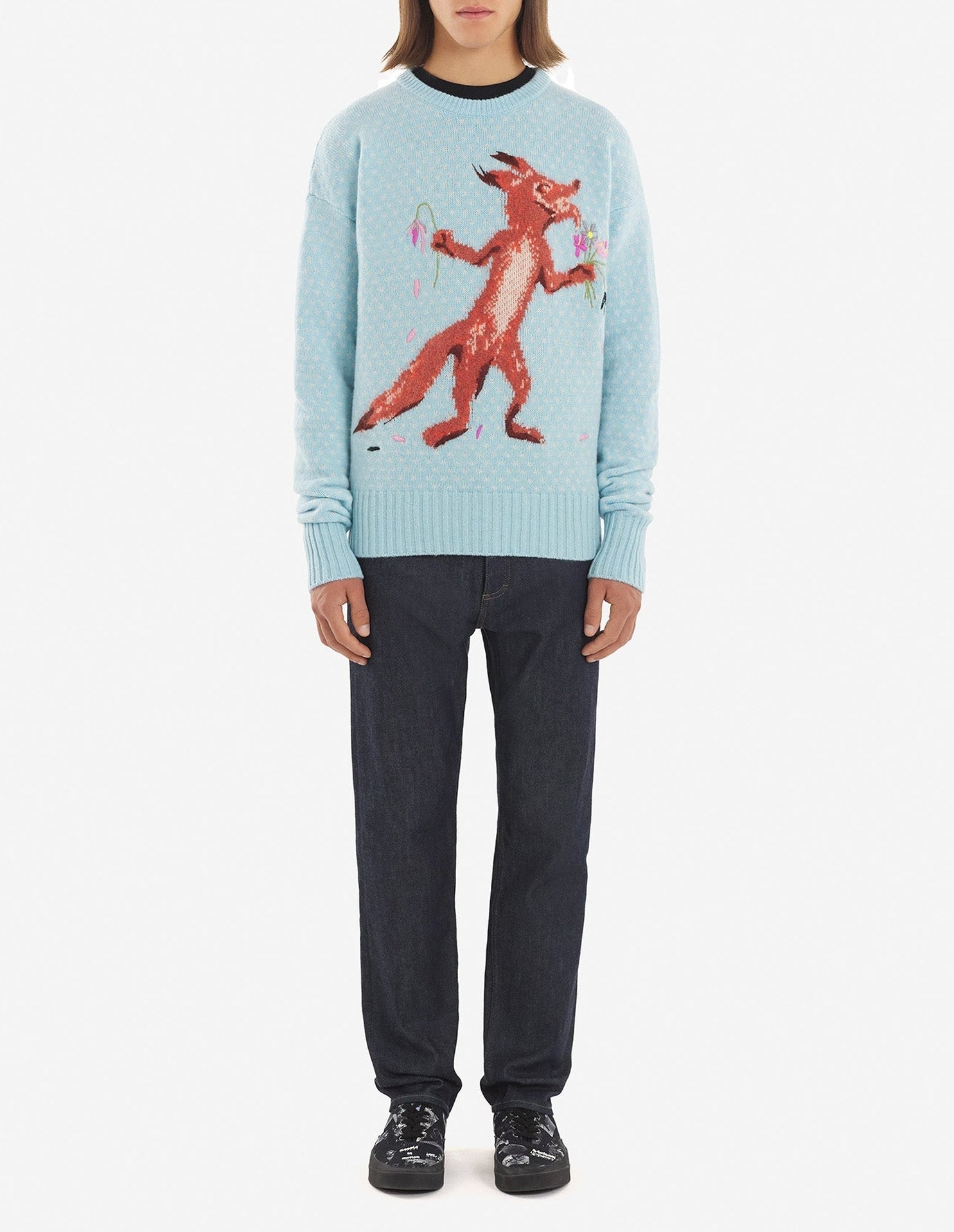 Pull Maison Kitsuné x Olympia Le-Tan en laine - Aqua