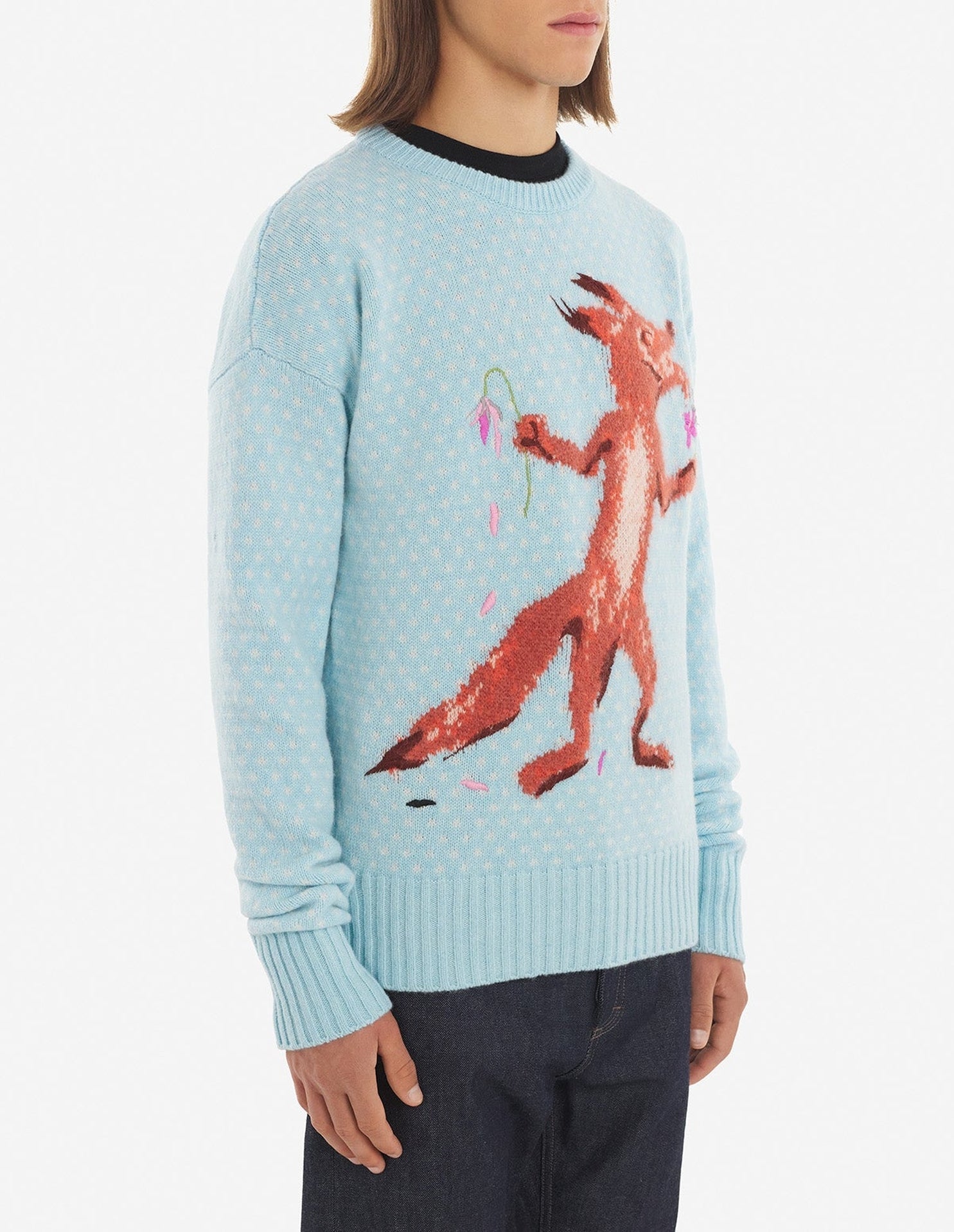 Pull Maison Kitsuné x Olympia Le-Tan en laine - Aqua