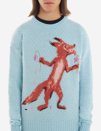 Pull Maison Kitsuné x Olympia Le-Tan en laine - Aqua