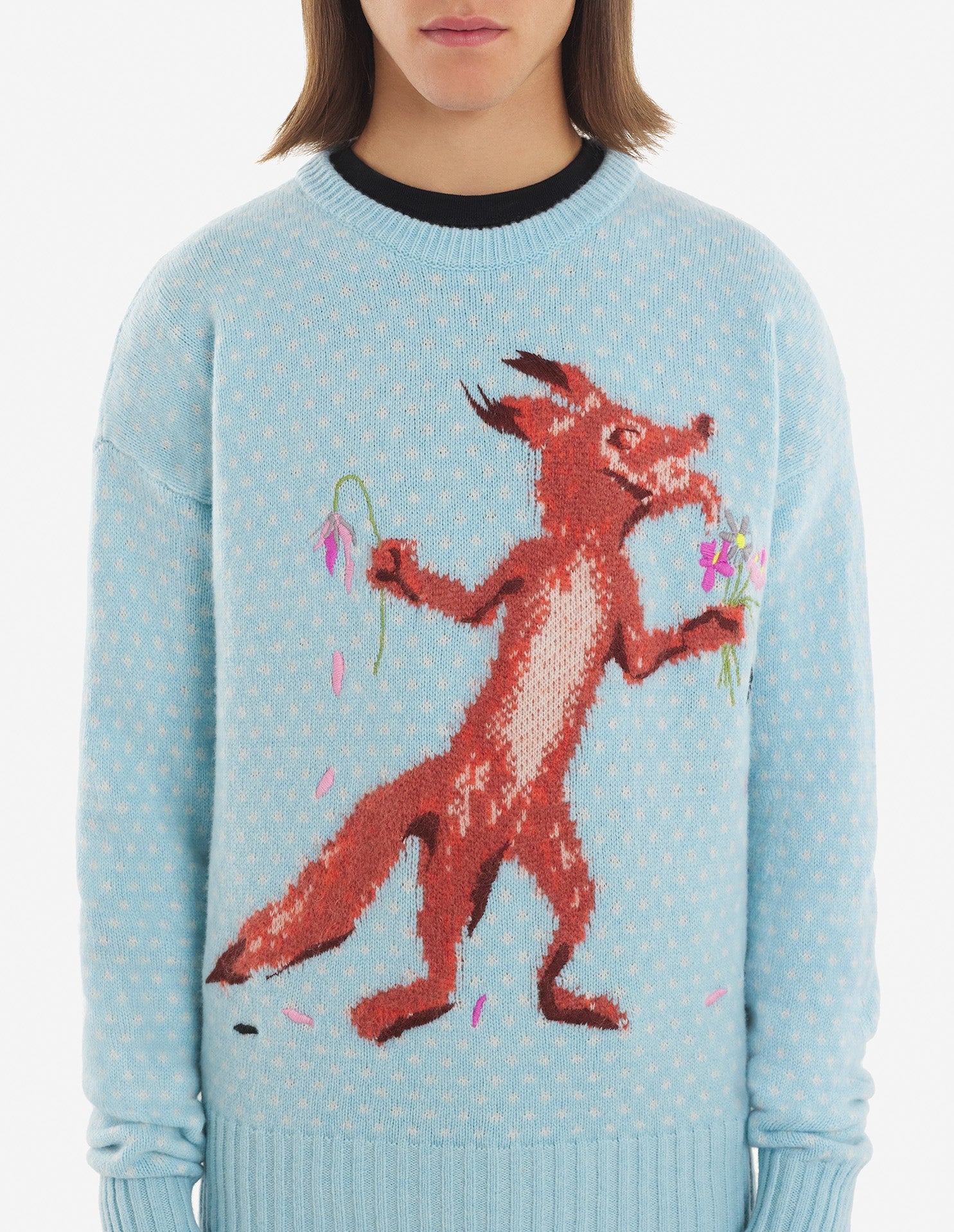 Pull Maison Kitsuné x Olympia Le-Tan en laine - Aqua