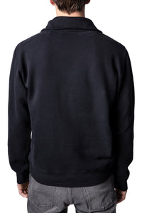 Sweat-shirt Samy avec logo brodé - Noir