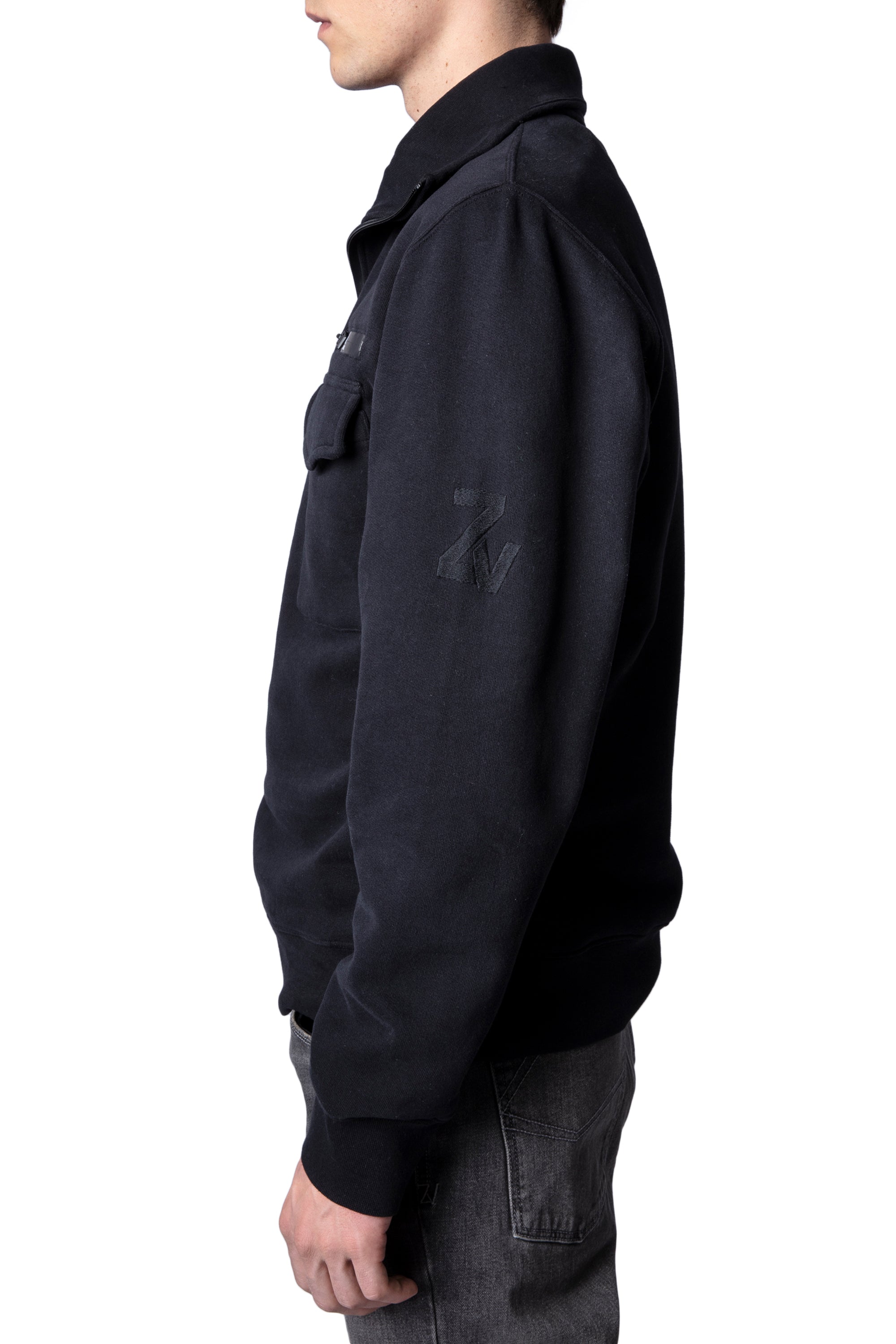 Sweat-shirt Samy avec logo brodé - Noir
