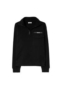 Sweat-shirt Samy avec logo brodé - Noir