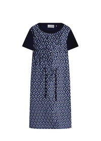 Robe imprime monogramme - Marine