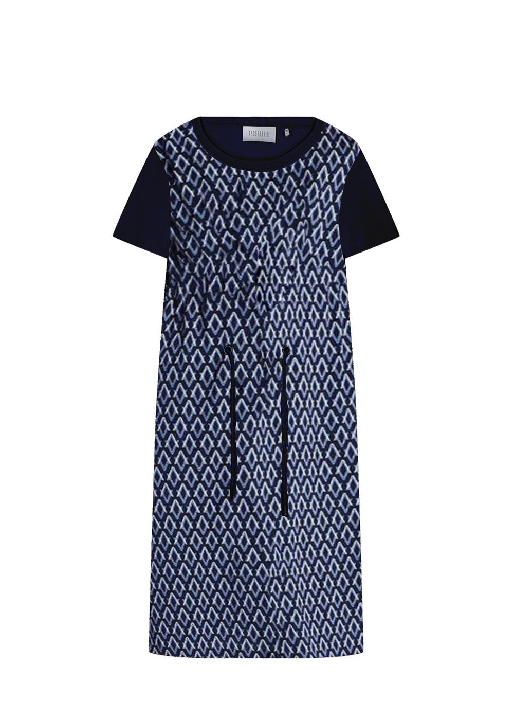 Robe imprime monogramme - Marine
