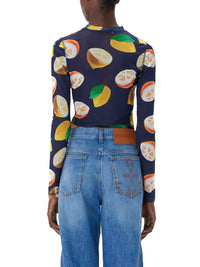 T-shirt à manches longues imprimé - Navy