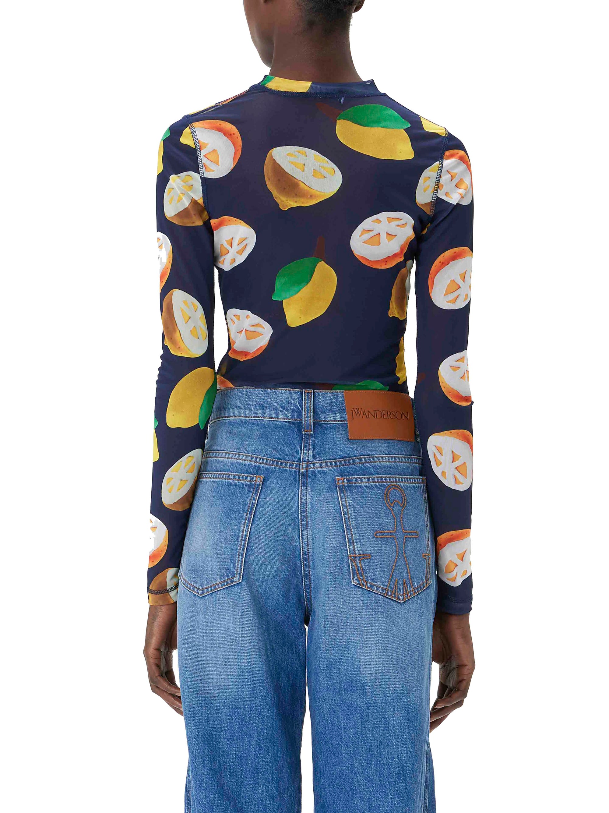T-shirt à manches longues imprimé - Navy