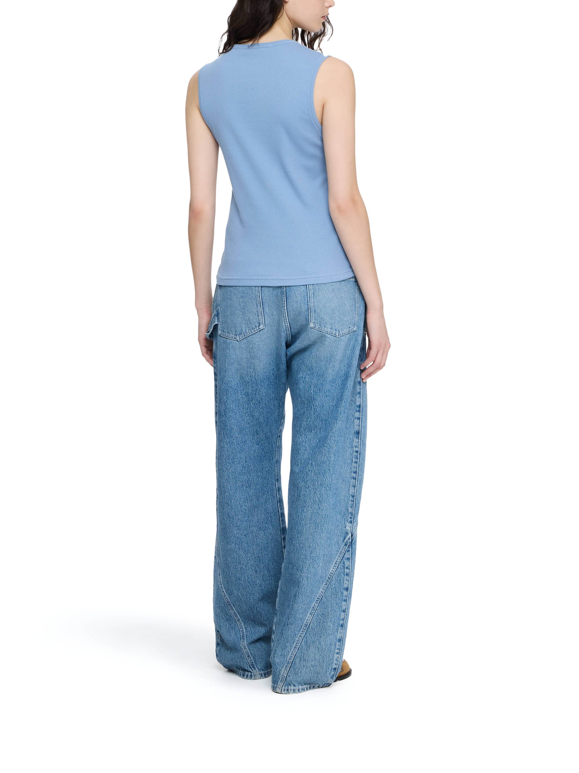 Gilet Brodé D'Ancre - Steel Blue