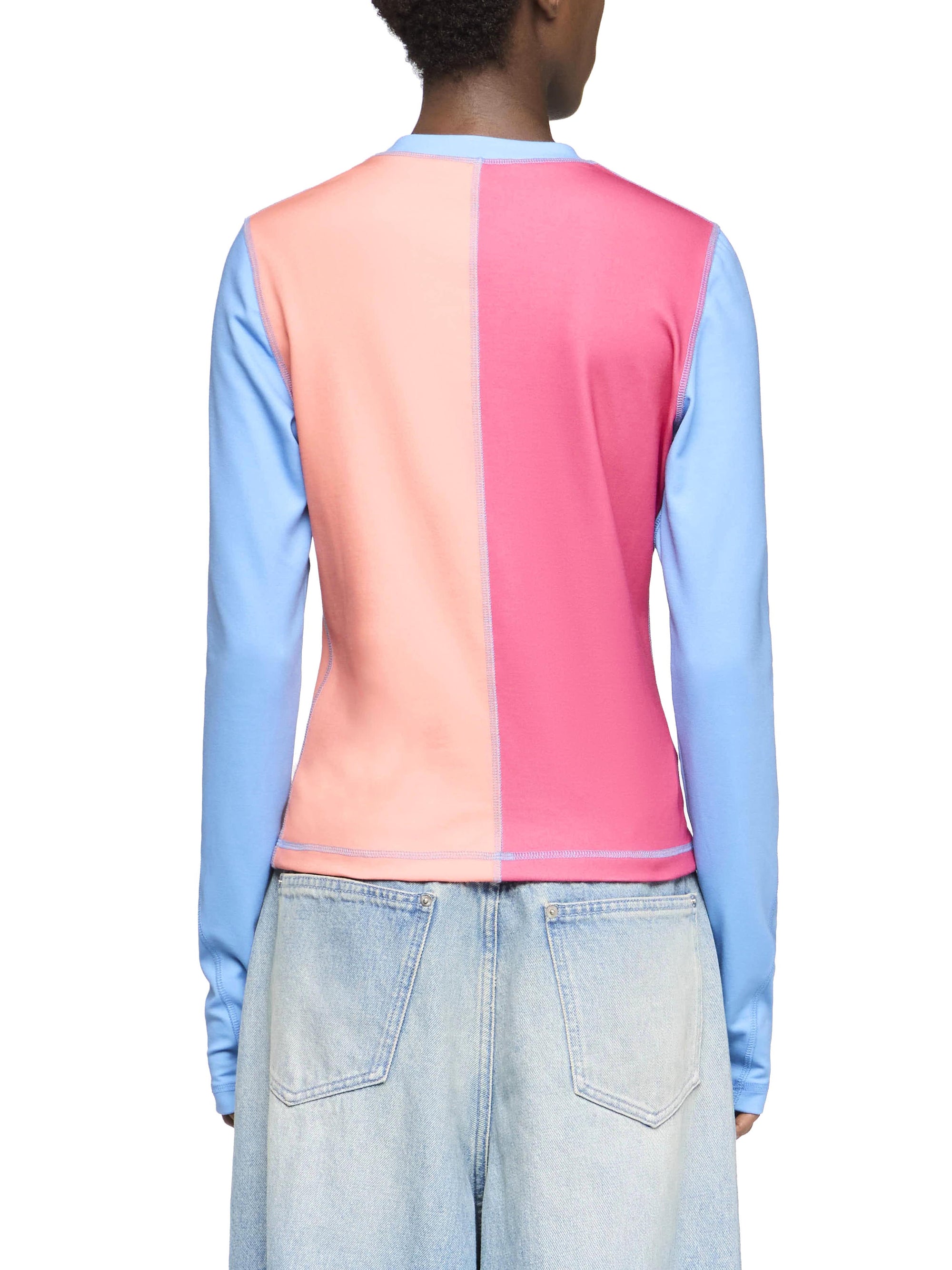 Haut À Manches Longues Avec Panneaux Et Broderie Ancres - Sky Blue/Multi