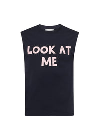 Débardeur Imprimé « Look At Me » - Dark Navy