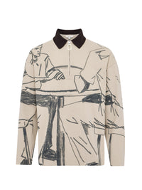 Polo de rugby à broderies ancres - Nougat