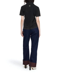 Polo À Manches Courtes Superposé - Washed Black