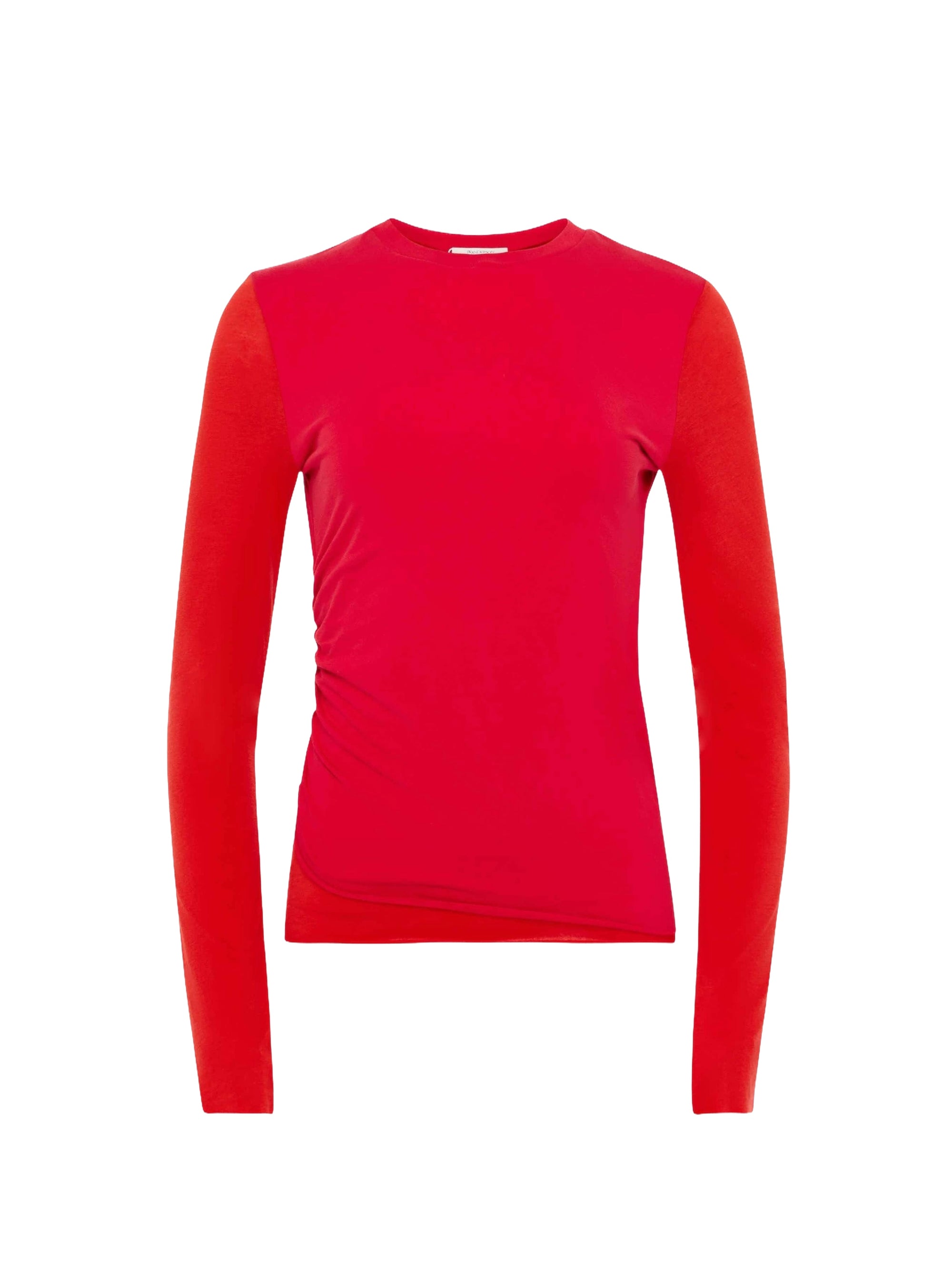 Haut À Manches Longues Double Épaisseur Drapé - Crimson Red