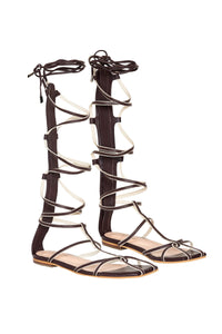 Baquiana leather gladiator sandals - Brown