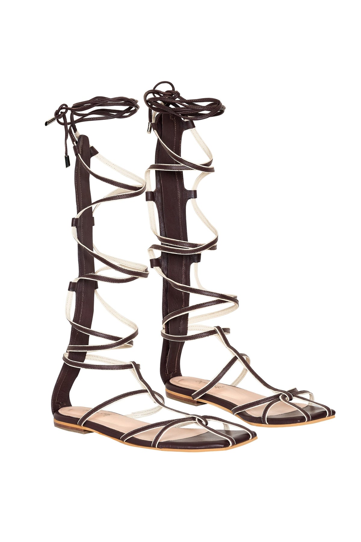 Baquiana leather gladiator sandals - Brown