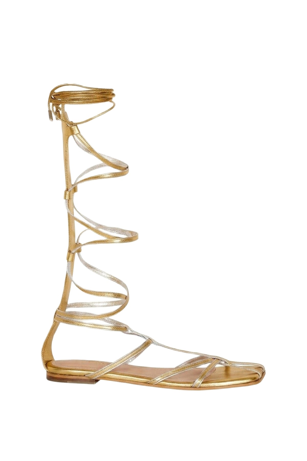 Sandales gladiateurs Baquiana en cuir - Or