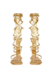 Sandales gladiateurs Baquiana en cuir - Or