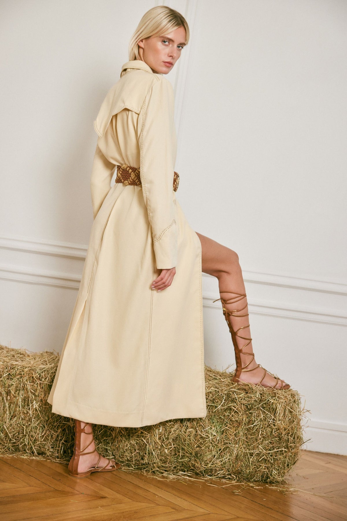 Sandales gladiateurs Baquiana en cuir - Or