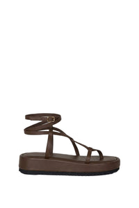 Cocobolo leather sandals - Brown