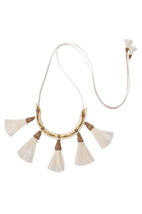 Collier Wisdom en soie - Blanc