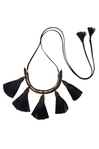Collier Wisdom en soie - Noir