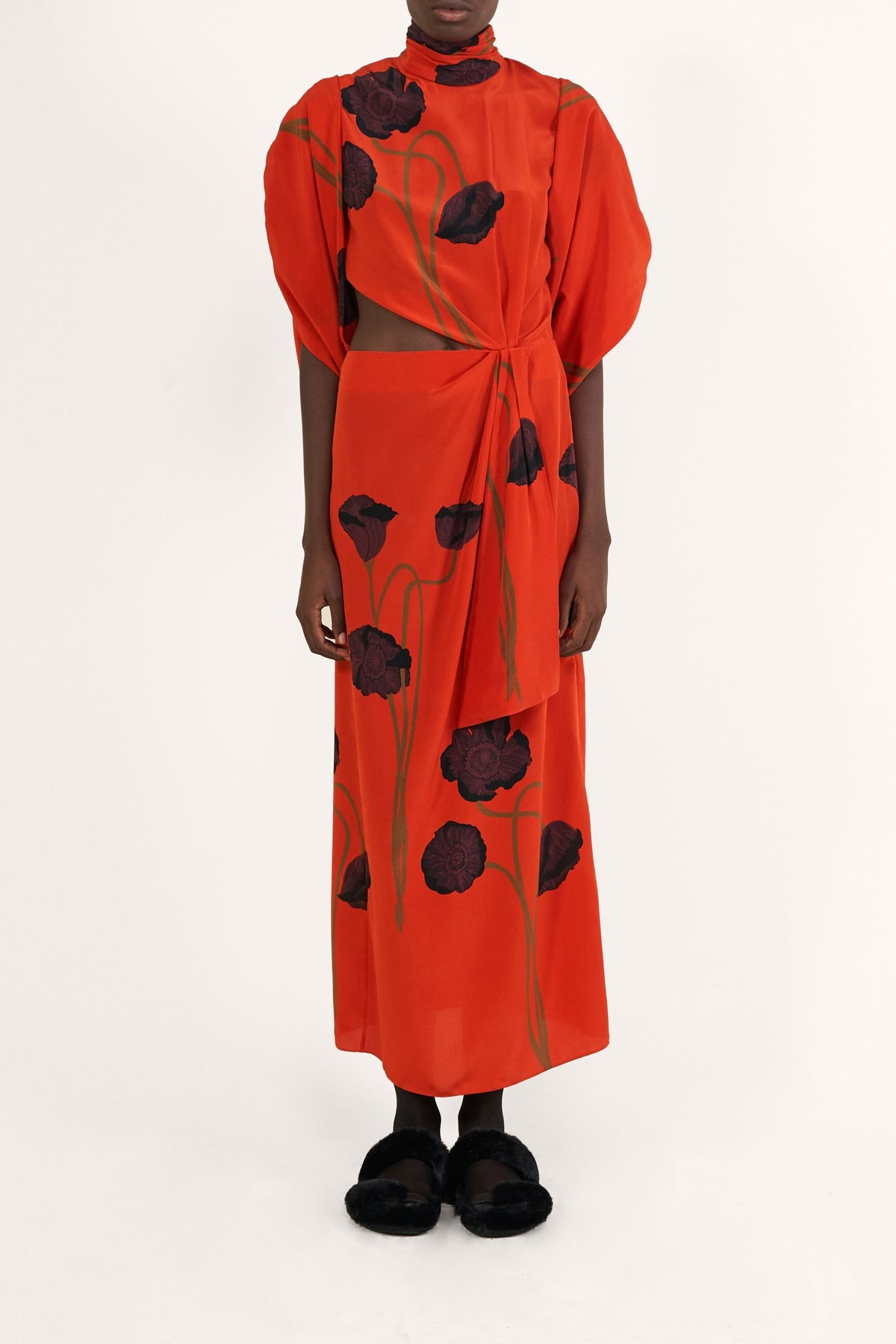 Escarpins Opium Flower en cuir - Noir