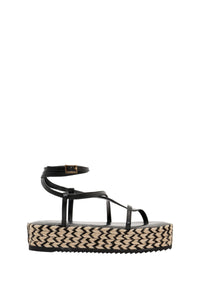 Sandales plateforme Barbor en cuir - Noir