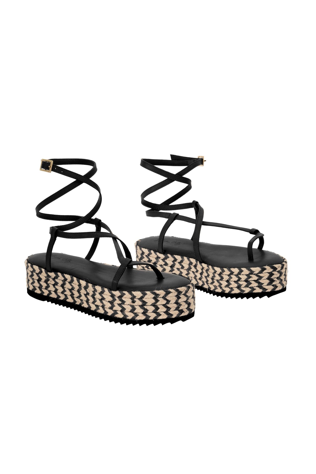 Sandales plateforme Barbor en cuir - Noir