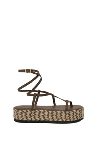 Sandales plateforme Barbor en cuir - Marron