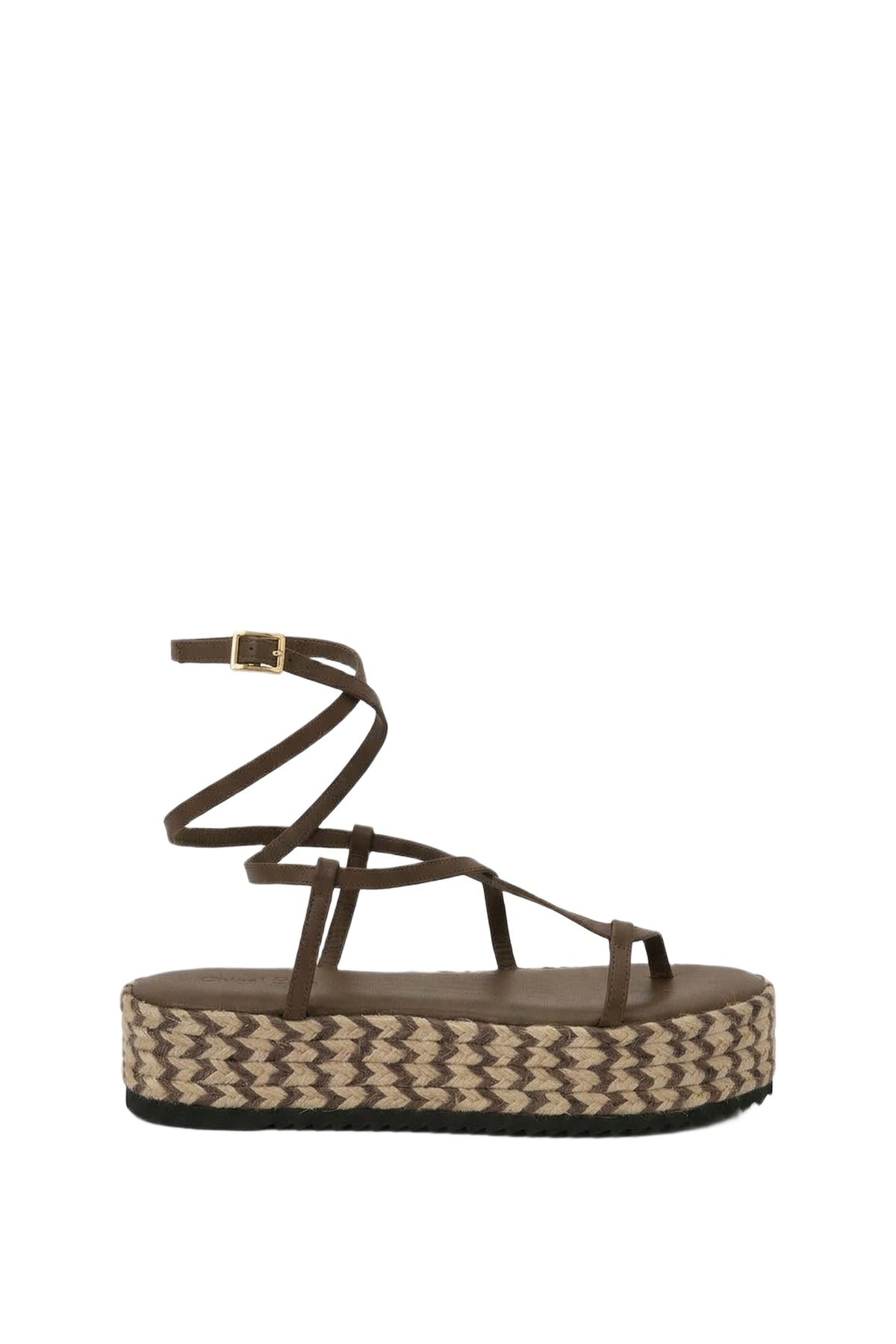 Sandales plateforme Barbor en cuir - Marron
