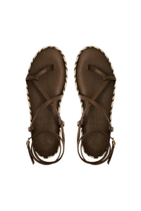 Sandales plateforme Barbor en cuir - Marron