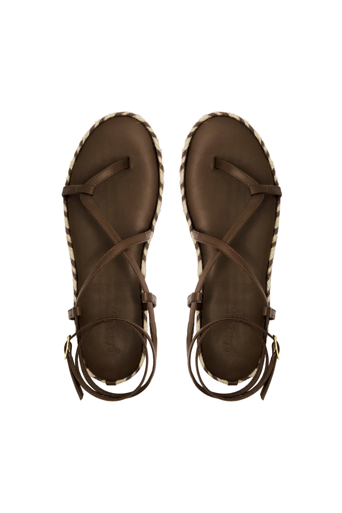 Sandales plateforme Barbor en cuir - Marron