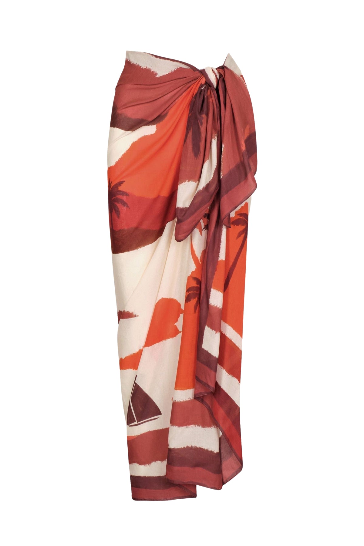 Paréo Paysages de voile en cuir - Rouge