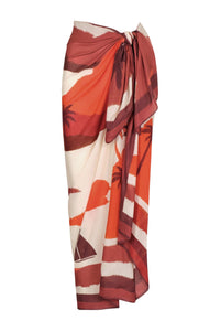 Leather Pareo ‘Paysages de voile’ - Red
