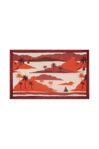Leather Pareo ‘Paysages de voile’ - Red