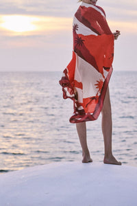 Paréo Paysages de voile en cuir - Rouge