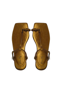 Sandales Charted Dream en cuir - Cuivre
