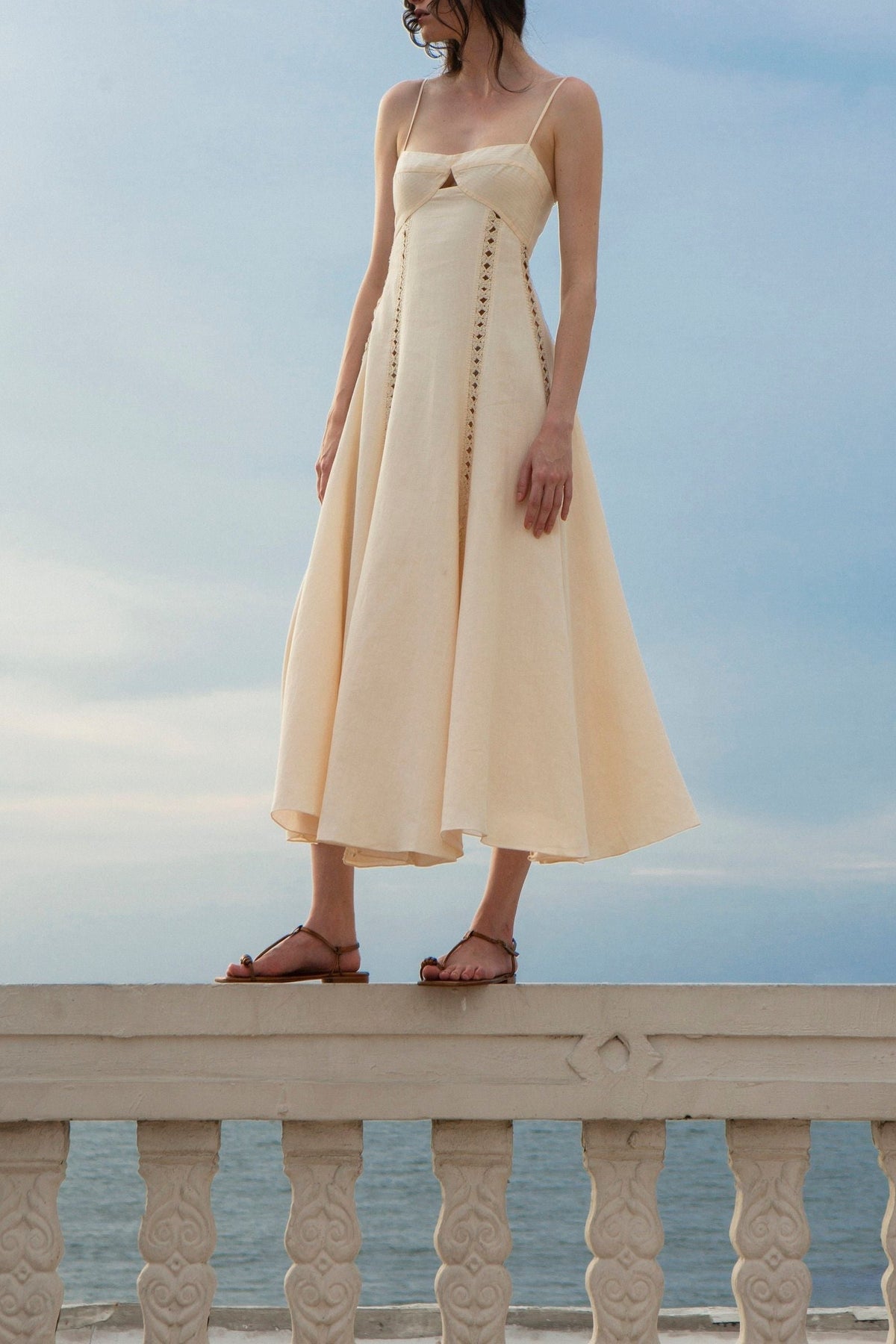 Charted Dream leather sandals - Copper
