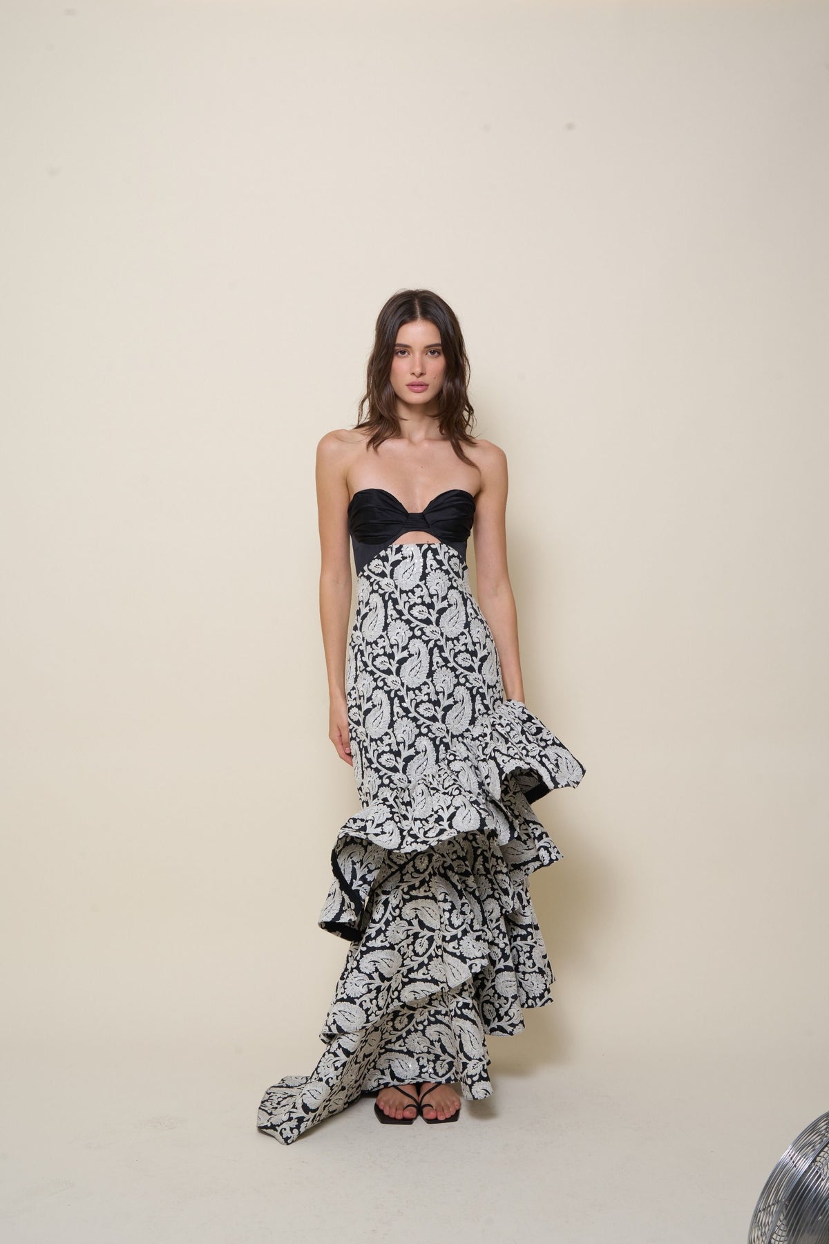 Sandales Échos de flamenco en cuir - Noir