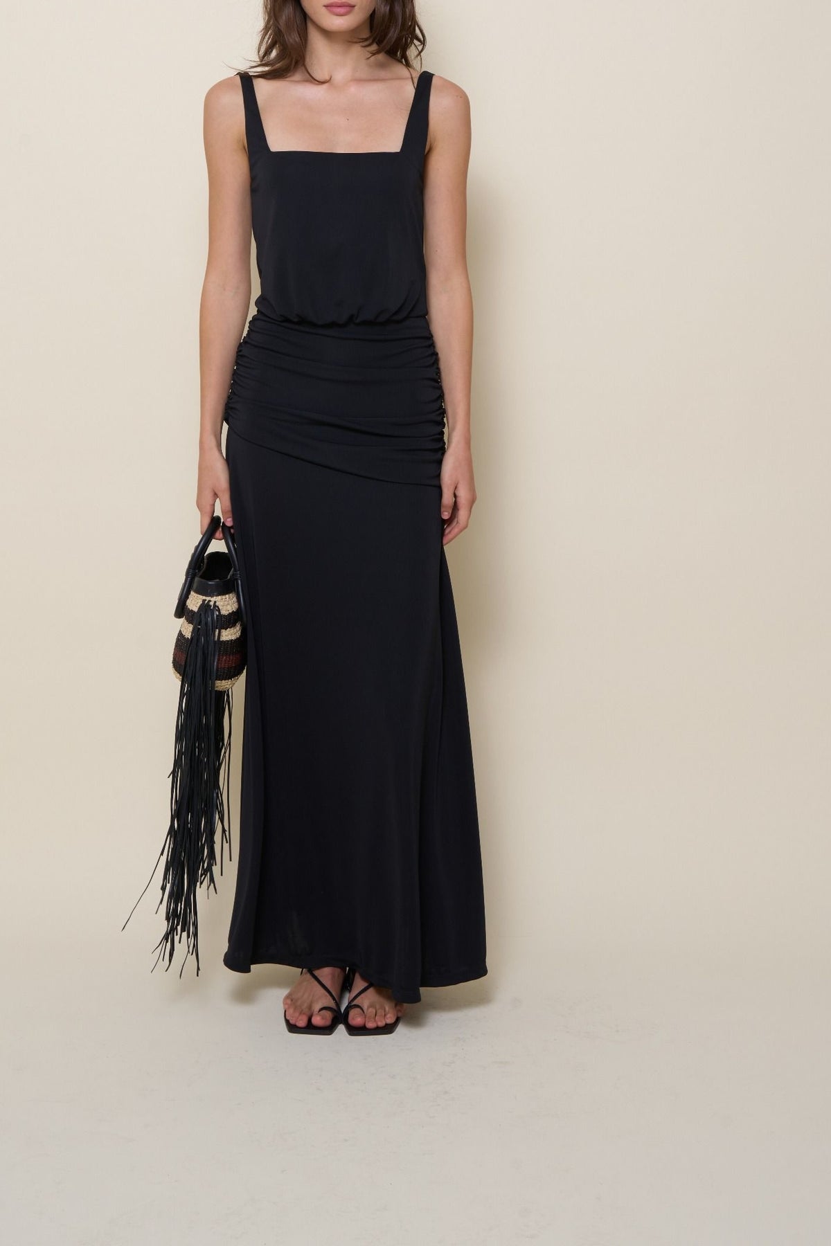 Échos de flamenco’ leather sandals - Black