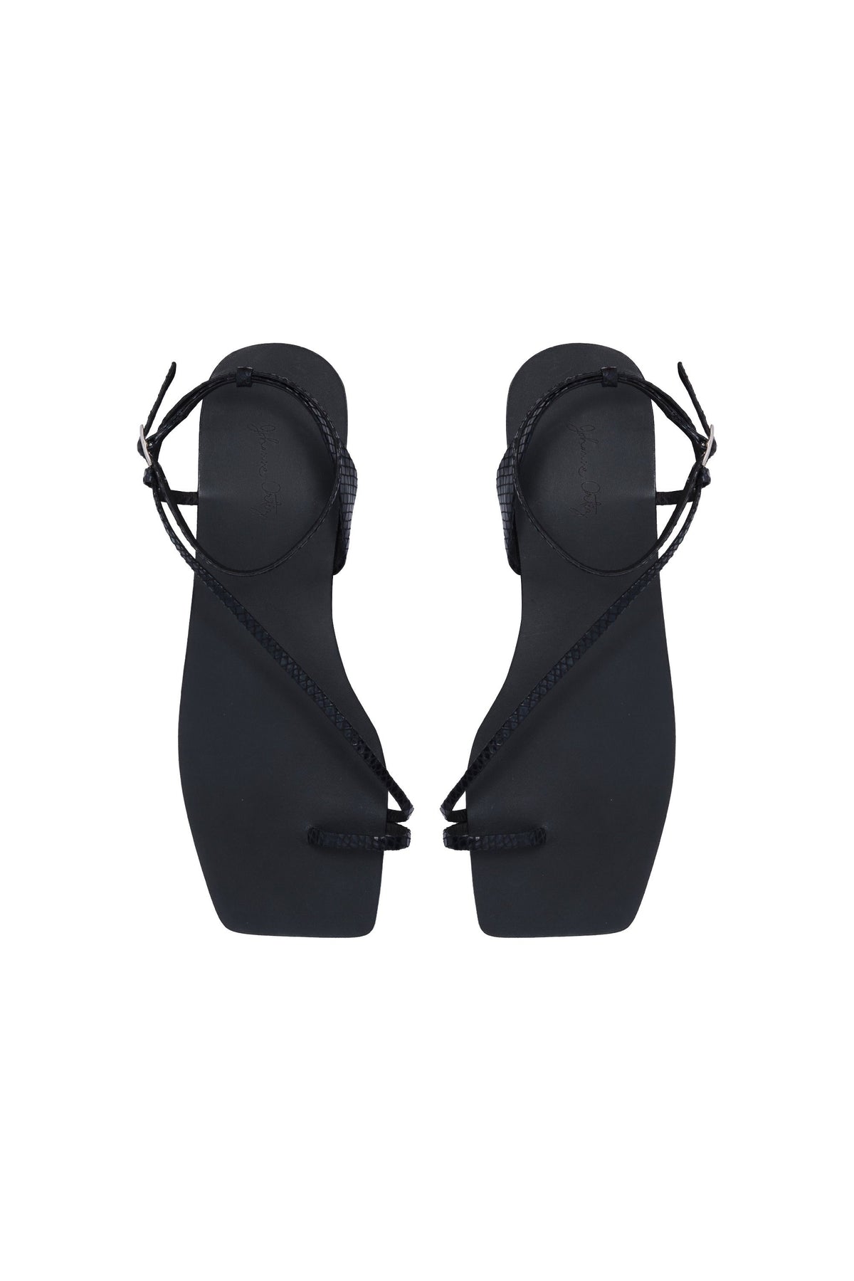 Sandales Échos de flamenco en cuir - Noir