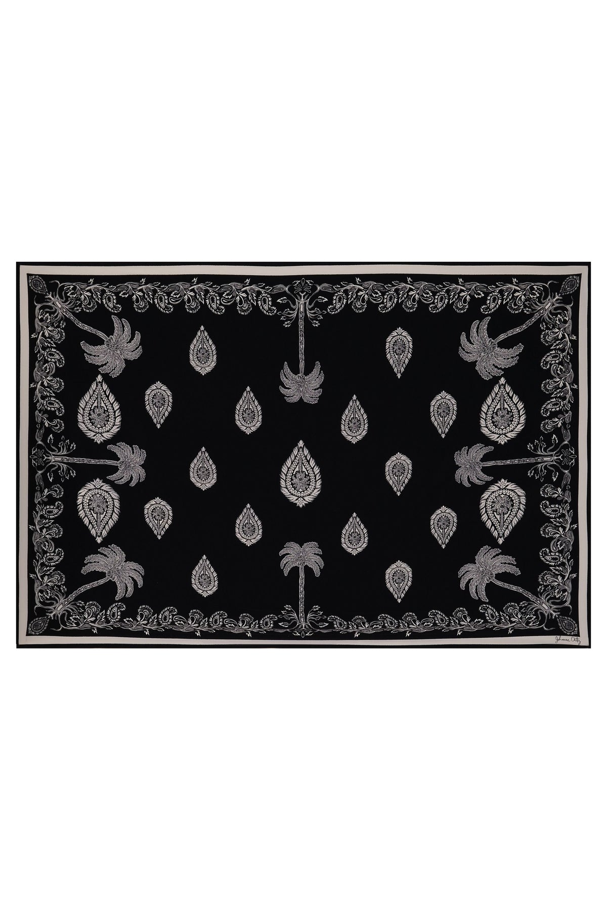 Tropical Bandana Shawl - Black