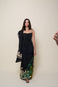 Tropical Bandana Shawl - Black