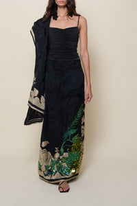 Tropical Bandana Shawl - Black