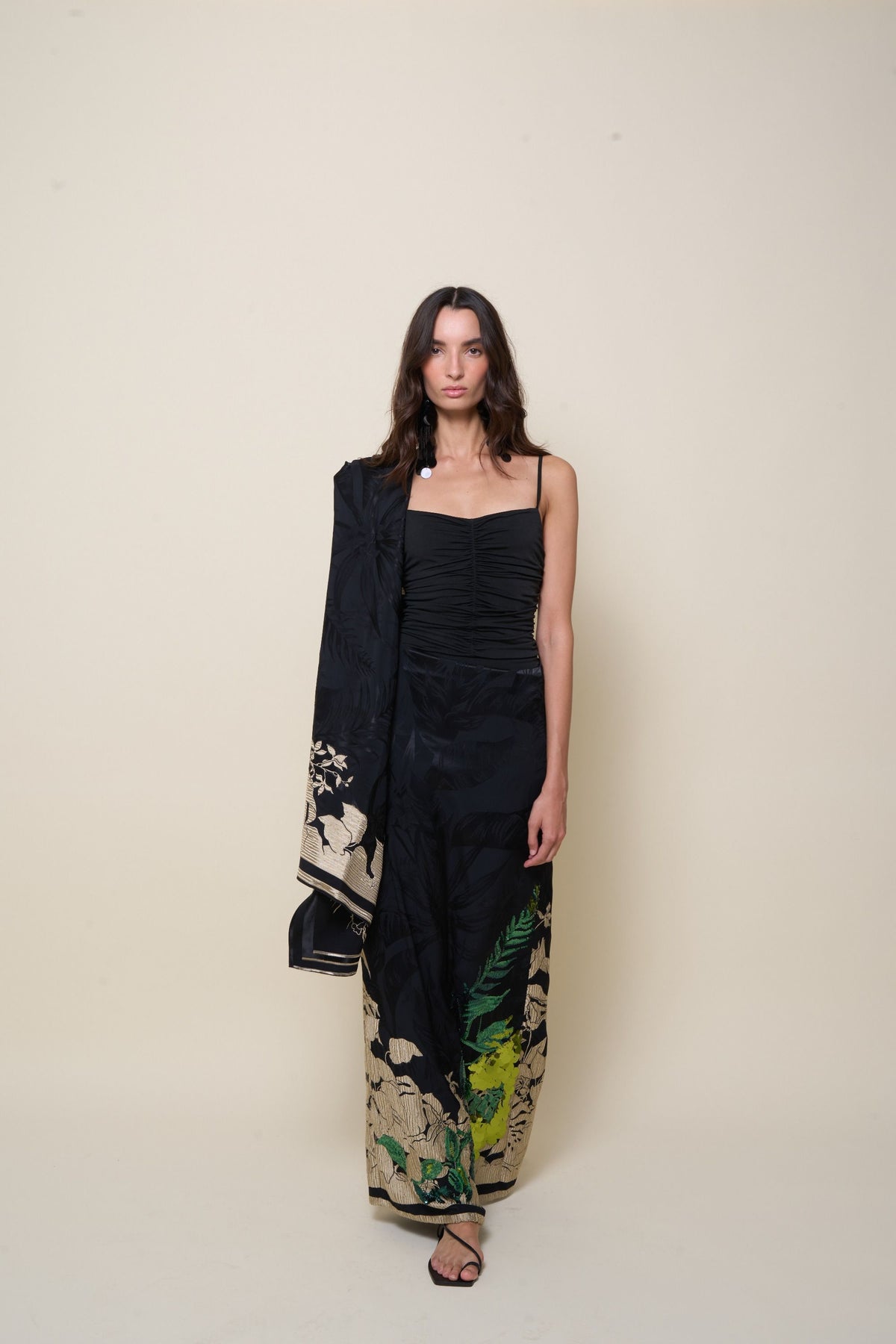 Tropical Bandana Shawl - Black