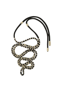 The Great Serpent' cotton necklace - Black